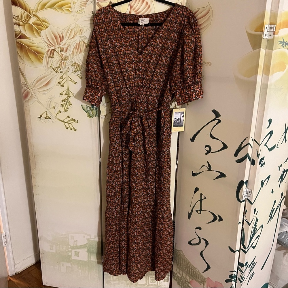 BNWT Trovata birds of paradise ARDEN DRESS CARDINAL DITSY size L floral CL - Picture 7 of 11